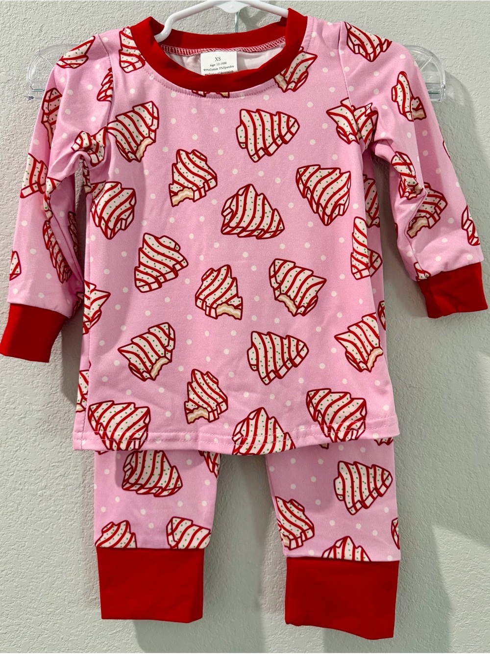 Little Debbie Pink Red Snack Cake Long Sleeve Christmas Holiday Pajamas Set XS
